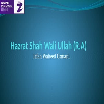 Hazrat_Shah_Wali_Ullah.pptx Pakistan affairs | PPTX