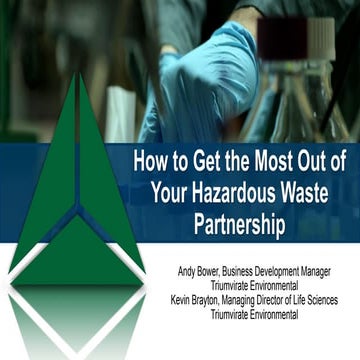 How to Get the Most Out of Your Hazardous Waste Partnership
