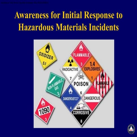 FIRST RESPONDER HAZMAT AWARENESS POWERPOINT TRAINING PRESENTATION | PPT