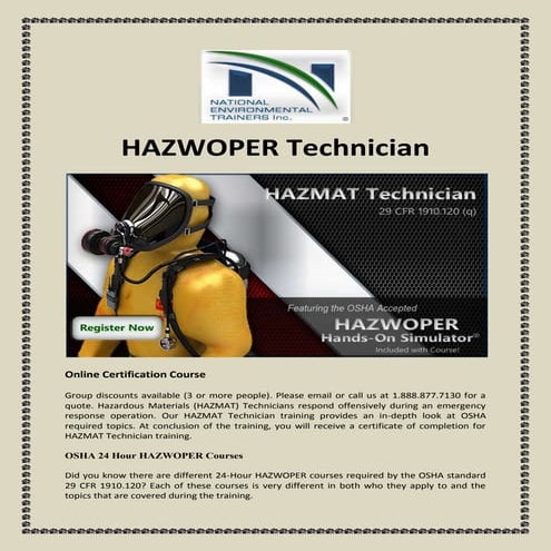 Hazwoper technician