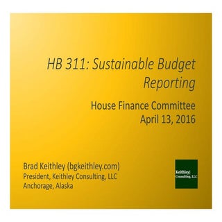 Presentation before HFIN on HB 311 ...