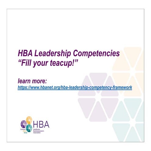 HBA Leadership Competency Framework - teacup exercise
