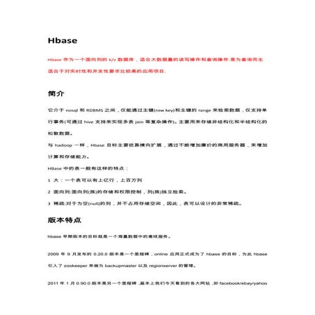 关于Hbase