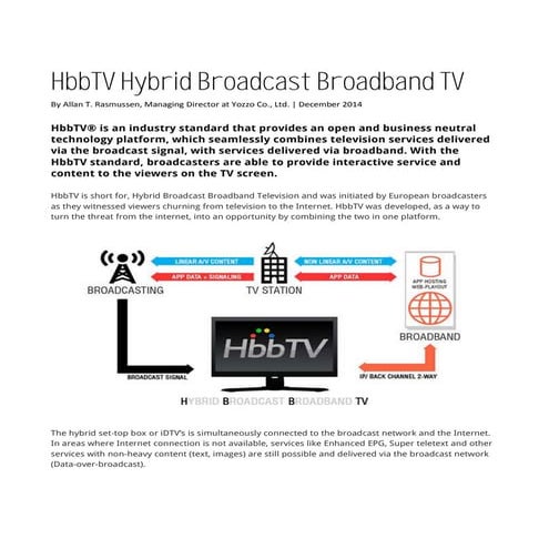 HbbTV - Hybrid Broadcast Broadband TV introduction | PDF