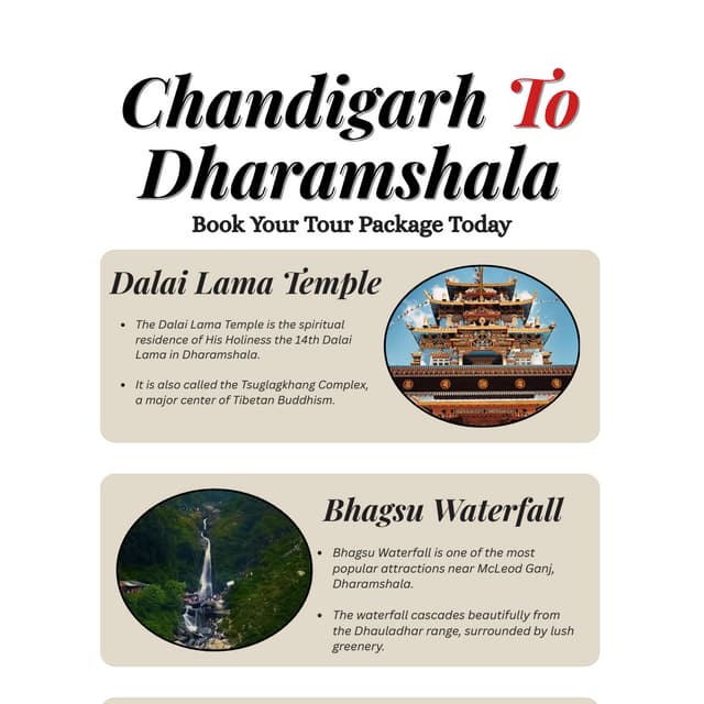 Chandigarh to Dharamshala Tour With H&B Cabs 🚖🌄