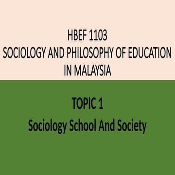 Introduction to sociology and philosophy education in malaysia | PPTX