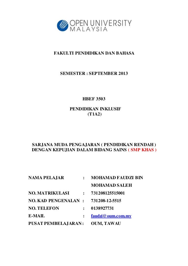 Hbef3503 pendidikan inklusif t1 a2