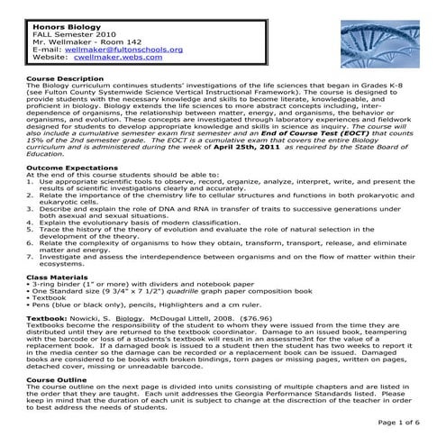 HBio syllabus Wellmaker