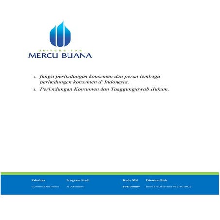 Hbl 9, bella tri oktaviana, hapzi ali, perlindungan konsumen dan tanggungjawa...