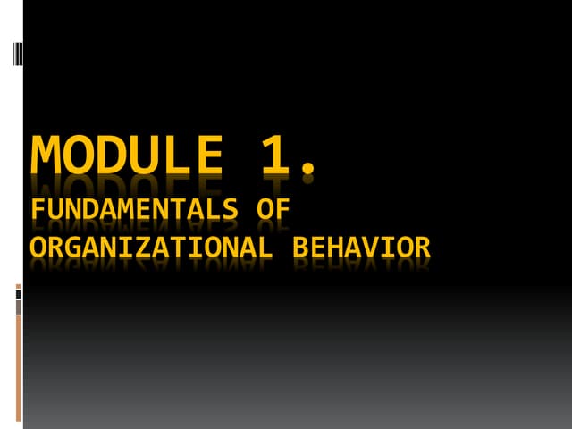 organizational behavior module 1