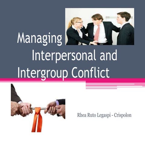 Managing Interpersonal and Intergroup Conflict