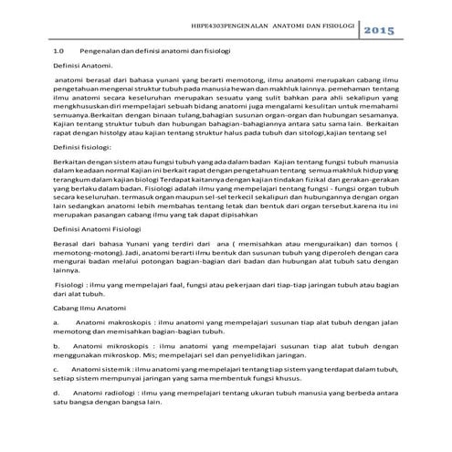 Hbpe4303 pengenalan anatomi dan fisiologi
