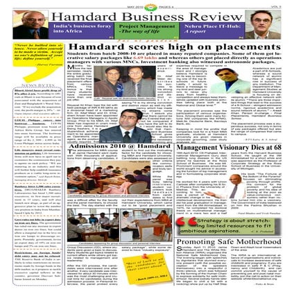 Hamdard business review: may 2010