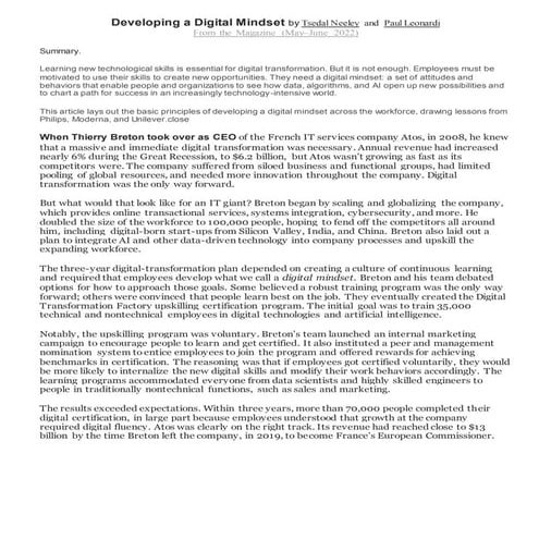 HBR article - Digital mindset.docx