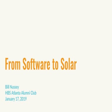 HBS Club Presentation - Bill's Journey