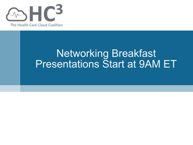 HC3 Kickoff presentations - June 19, 2014