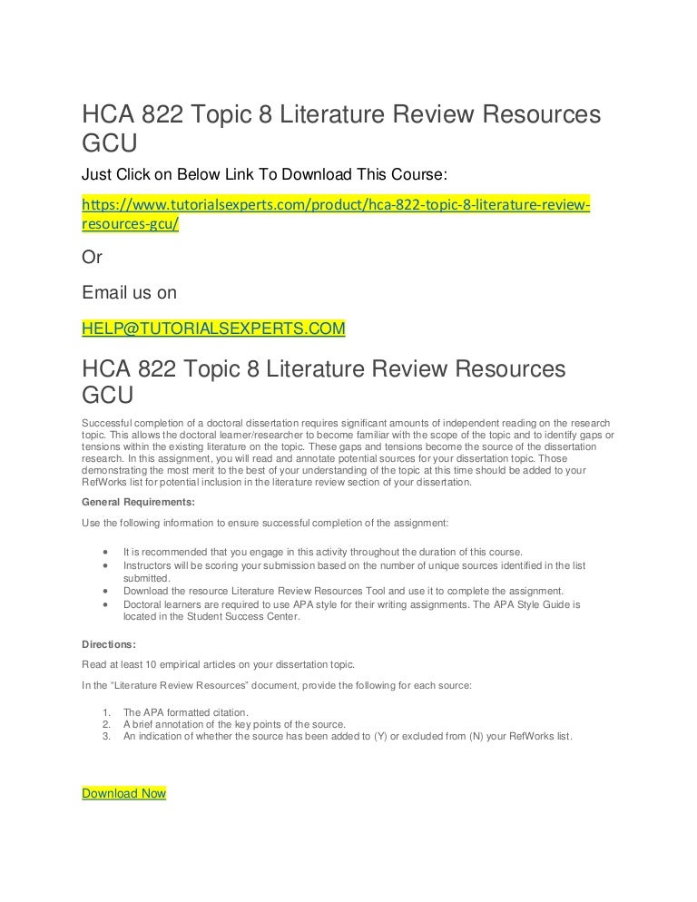 Literature review gcu picture