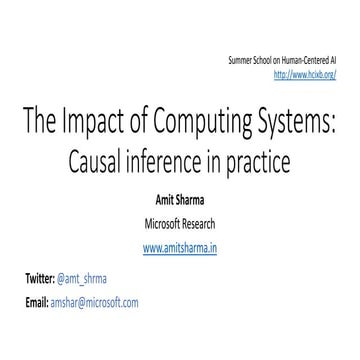 The Impact of Computing Systems | Causal inference in practice