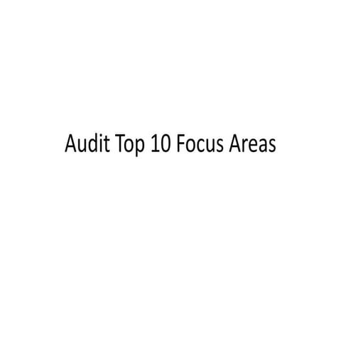 Hanrick Curran Audit Training - ASIC's Top 10 Focus Areas (March 2013)
