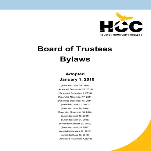 HCC Board of Trustees Bylaws