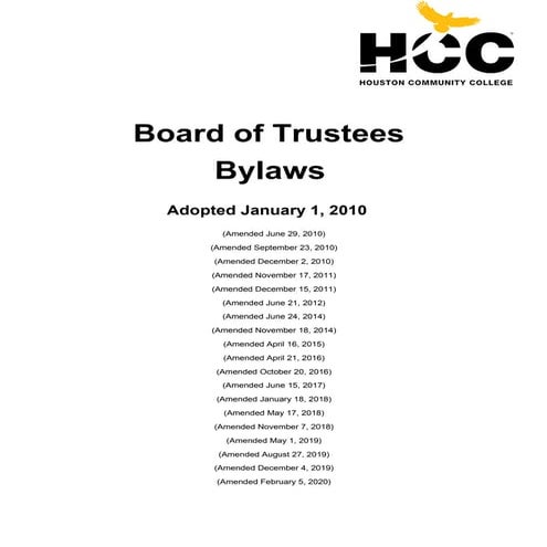 HCC Board of Trustee Bylaws