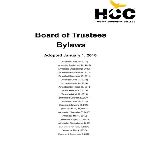 HCC Board of Trustee Bylaws