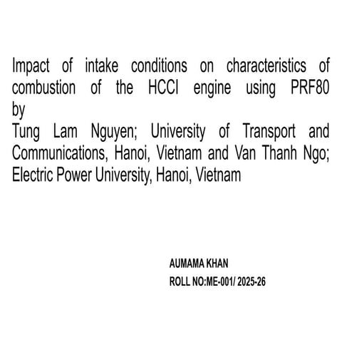 Impact of Intake Conditions on HCCI Engine Combustion Using PRF80 Fuel ...