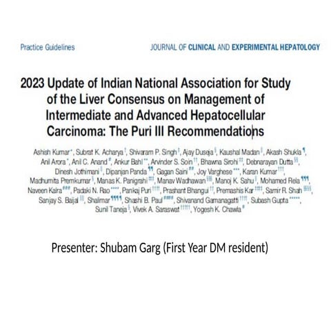 Hepatocellular Carcinoma diagnosis and management | PPTX
