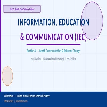 Information education and communication (IEC) | PPTX