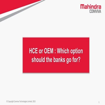 Banks can Implement NFC Payment Choosing between two Options - HCE platform &...