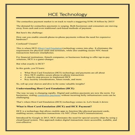 phone to phone payments to your customers with HCE technology