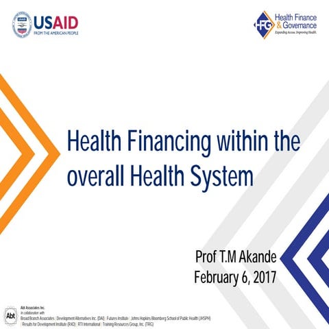 Health Financing Within the Overall Health System