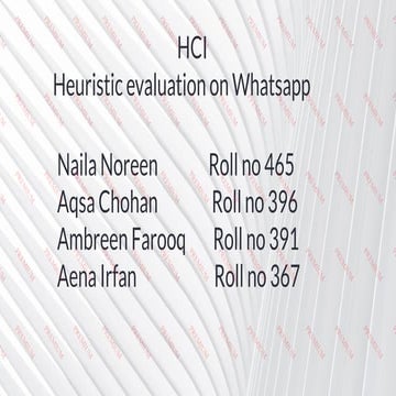Heuristic evaluation on Whatsapp