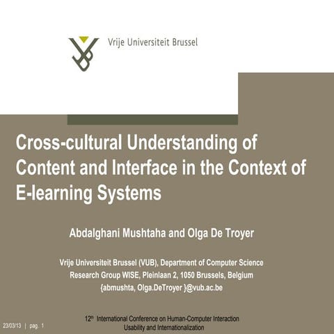 Cross-cultural Understanding of Content and Interface in the Context of E-lea...