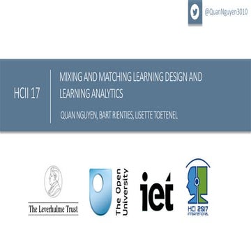 Mixing and Matching Learning Design and Learning Analytics (best paper award)