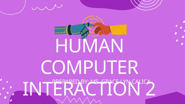 Human Computer Interaction Lecture Notes