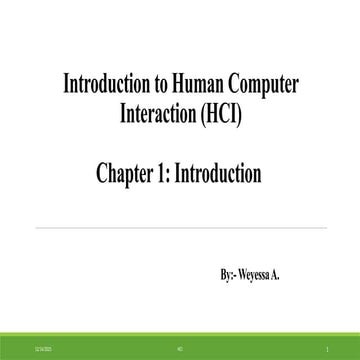 INTRODUCTION TO Human computer interaction HCI | PPTX