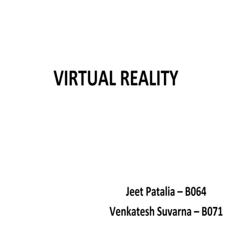 Virtual reality in hci