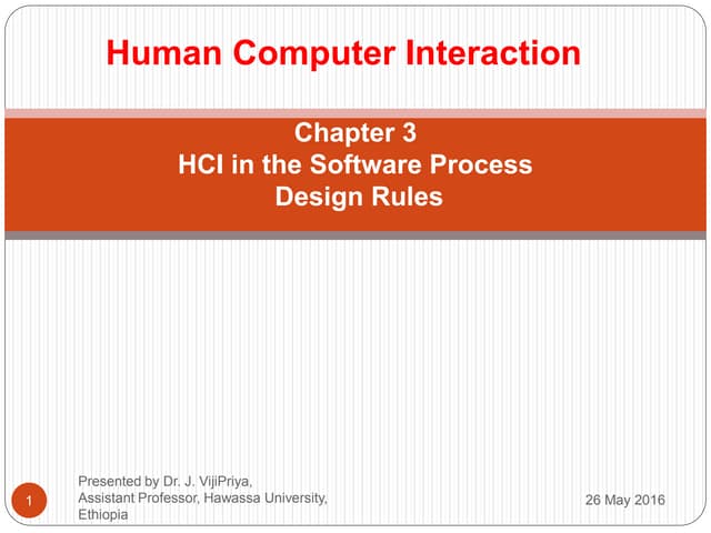 Human Computer Interaction Chapter 3 HCI in the Software Process and  Design ...