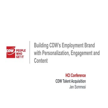 Building CDW's Employment Brand