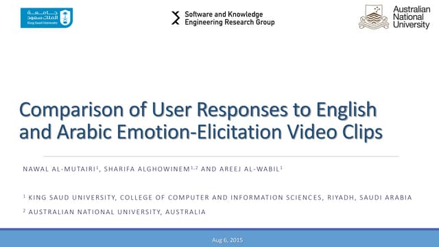 Comparison of User Responses to English and Arabic Emotion-Elicitation Videos