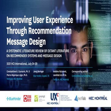 Improving User Experience Through Recommendation Message Design: A Systematic Literature Review of Extant Literature on Recommender Systems and Message Design