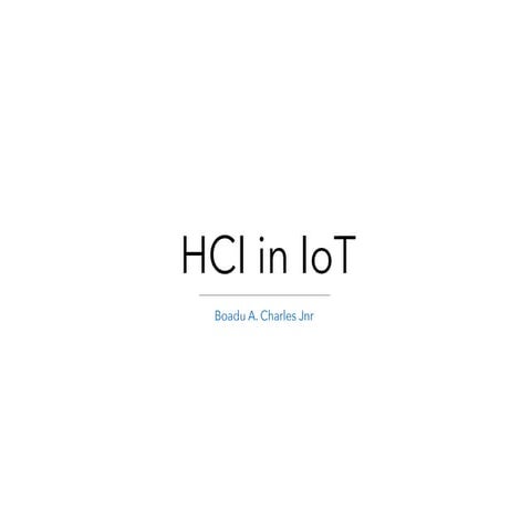 HCI in IoT