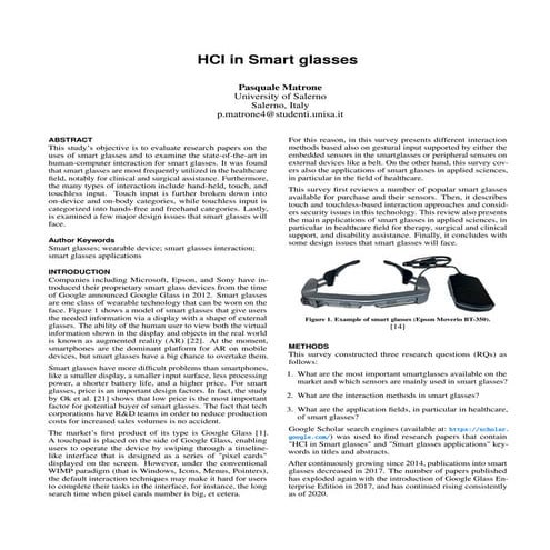 HCI in Smart glasses