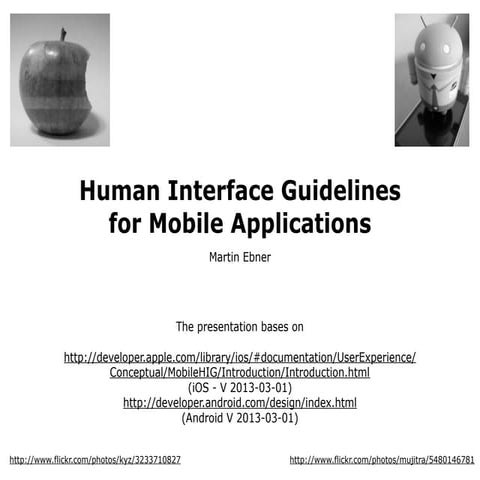 Human Interface Guidlines for Mobile Applications
