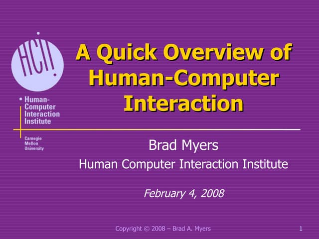 Hci Overview