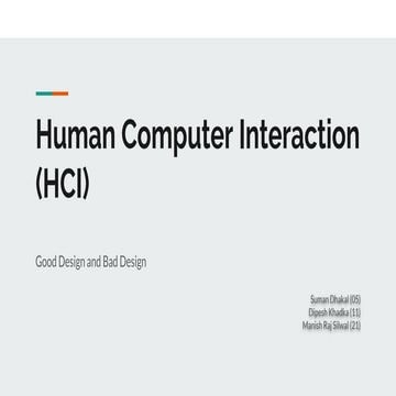 HCI Good designs and Bad designs.