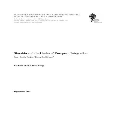 Slovakia and the Limits of European Integration | PDF