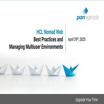 HCL Nomad Web – Best Practices and Managing Multiuser Environments