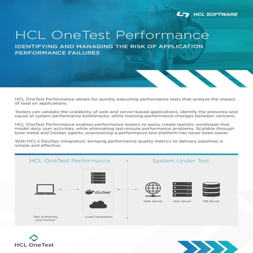 HCL OneTest Performance | PDF